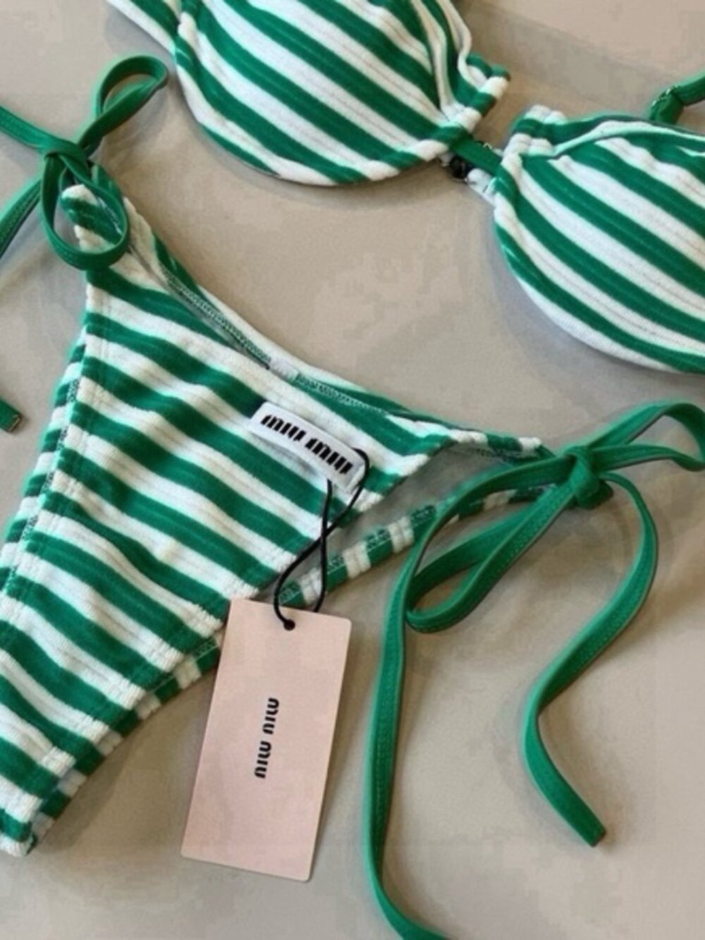 Miu Miu Striped Bikini Top & Bottom Set - Picture 3 of 7